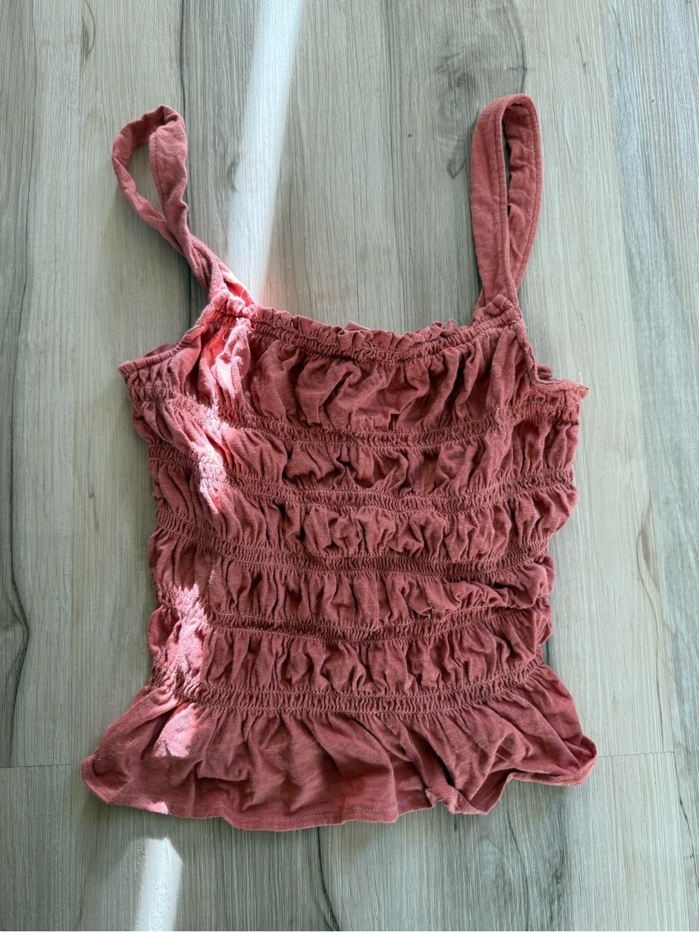 Ruched Rust Pink Tank Top - Women's Sleeveless Top